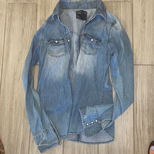 Jean button up aeo